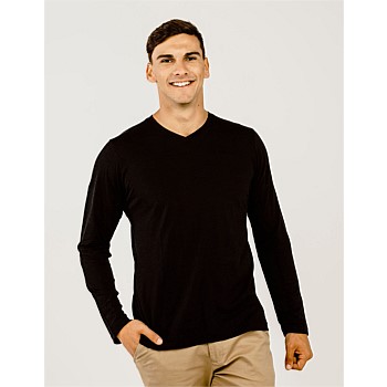 Kapeka-Merino-Bodywear-Mens-V-Neck-L/S