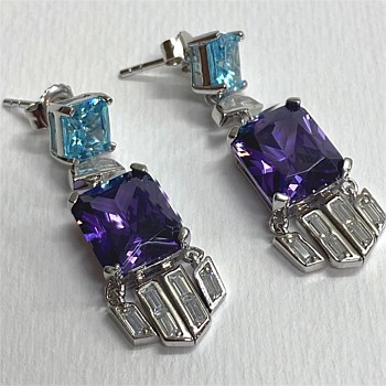 Leo Topaz & Amethyst Earrings