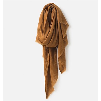 Lilian Wool Silk Scarf Orange Peel