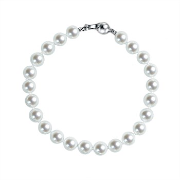 7mm -8mm White Freshwater Pearl Bracelet