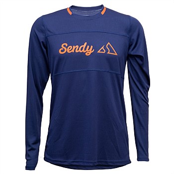 Mens Bold Blue MTB Long Sleeve Jersey