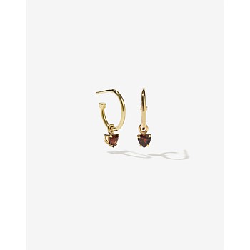 Micro Heart Jewel Signature Hoops