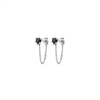 Cupid''s Heart & Chain Studs