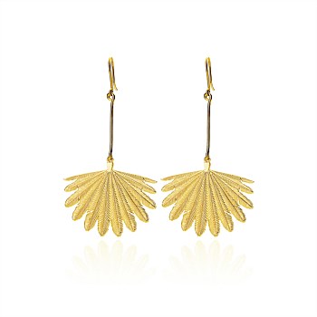 Fan Tail Earrings Gold Plate