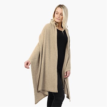 Possum & Merino Ribbed Wrap