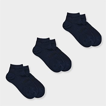 Merino Wool Plain Ankle Socks | Woman + Man | 3 Pack