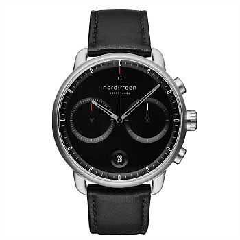 Pioneer 42mm Silver Black Chronograph