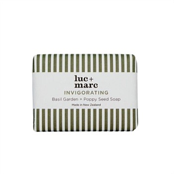 Signature Invigorating Luxury Soap with Basil Garden, NZ Manuka Honey + Poppy Seeds