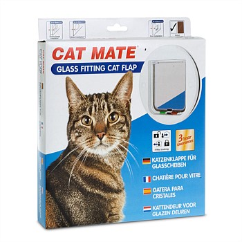 Petmate 4 Way Locking Glass Fitting Cat Door