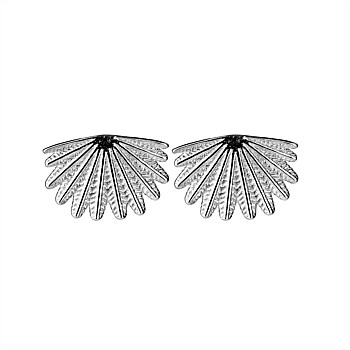 Mini Fan Tail Studs Sterling Silver