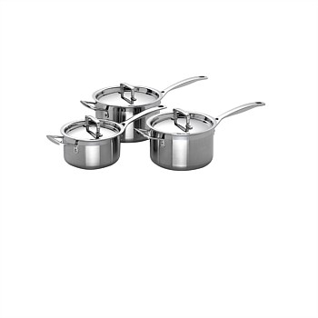 3-Ply Stainless Steel Saucepan 3 Piece Set