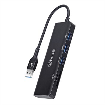 Long-Life USB-A 5-in-1 Multiport Hub (Black)