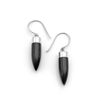 Black Pounamu Point Earrings