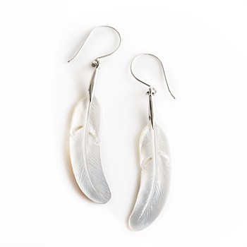 Mother of Pearl Feather Earrings