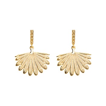 Gold Plate Rocksteady Fan Tail Midi Earrings