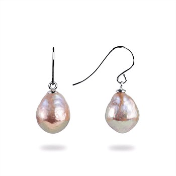 Sterling Silver Multi-colour Baroque Freshwater Pearl Hook Earrings