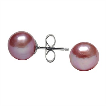 10-11mm Baroque Purple Freshwater Pearl Stud Earrings