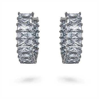 Sawrovski Matrix Hoop Earrings Baguette