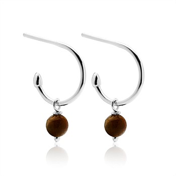 Mini Tiger''s Eye Hoops