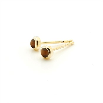 Mini Tiger''s Eye Studs