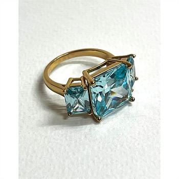 Ave Aqua Blue Topaz Gold Ring