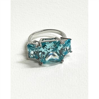 Ave Aqua Blue Topaz Silver Ring