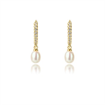 Oceans Bondi Freshwater Pearl Earrings - Gold