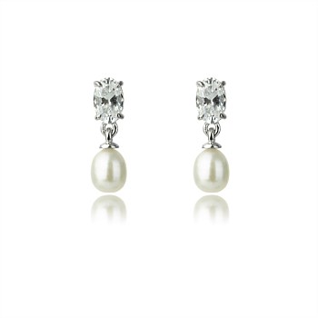 Oceans Whitsundays Freshwater Pearl Earrings - Silver