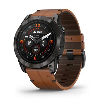 Epix Pro Gen2 42mm Sapphire (Grey Titanium with Chestnut Leather Band