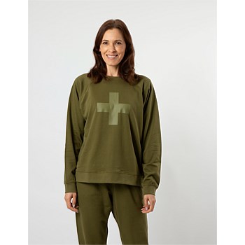 Everyday Sweater Khaki Cross