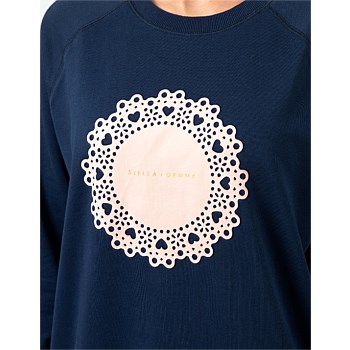 Classic Sweater Navy With Blush Doily