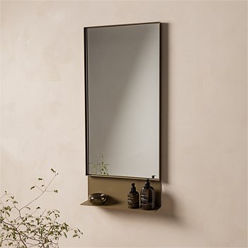 Fold Ledge Mirror - Aged Brass