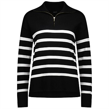 Mick Womens 1/4 Zip Up Knit Sweater