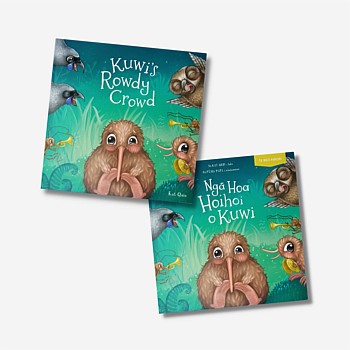 Book Twin pack; Kuwi's Rowdy Crowd, Ngā Hoa Hoihoi o Kuwi - Te Reo Māori