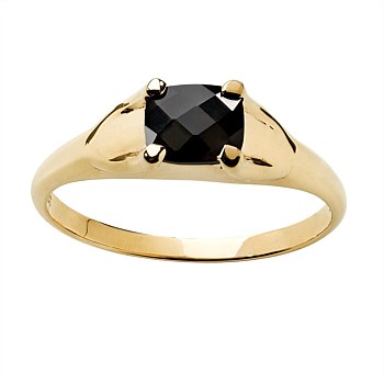 Mini Chequerboard | Ring 6x5mm Onyx