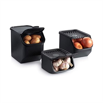 Tupperware Potato, Garlic & Onion Containers (3 Pack)