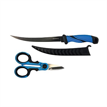 7" Fillet Knife & Stainless Steel Braid Scissor Bundle