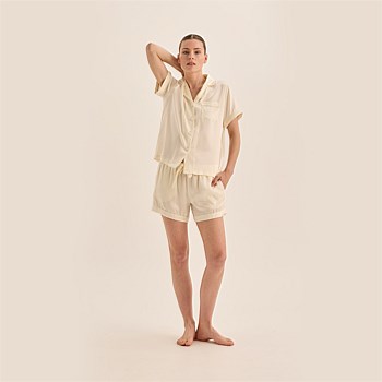 Topaz Pure Silk Short Sleeve Top and Shorts