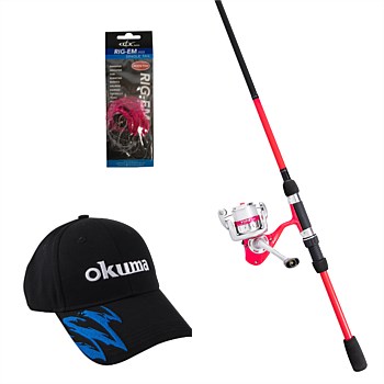 Kids  Vibe combo Rod and Reel Fishing Set with Hat