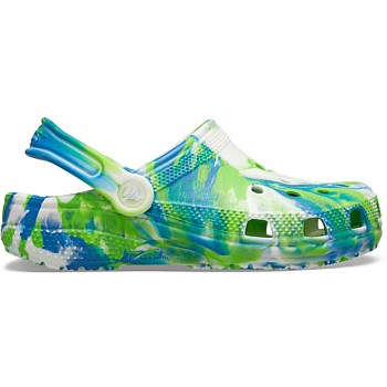 Classic Glow Marbled Clog Kids - Prep Blue