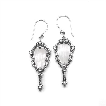 Antique Hand Mirror Earrings