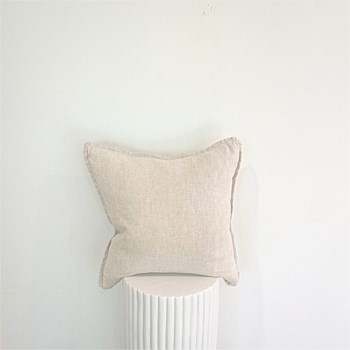 100% Belgium Linen Vintage Washed Cushion- Feather Filled - Linen