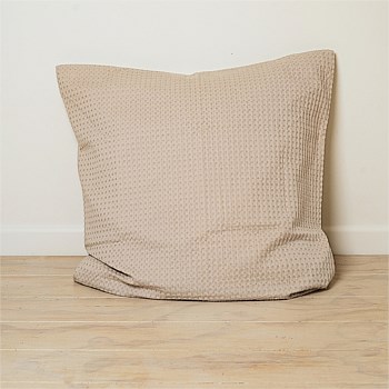 100% Cotton Waffle Euro Pillowcase- Natural