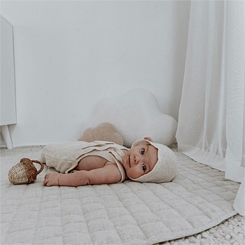 100% French Flax Linen Playmat- Natural Oat