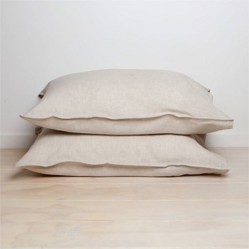 100% French Linen Pillowcase Pair- Natural Oat