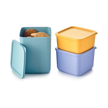 Tupperware Stacking Square Container Set (3 Piece)