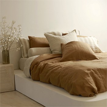 100% French Flax Linen Duvet Cover Set - Ginger