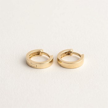 Flat Edged Huggie Earrings