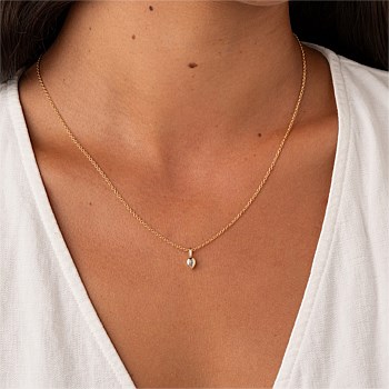 Pear Cut Bezel Set Diamond Necklace