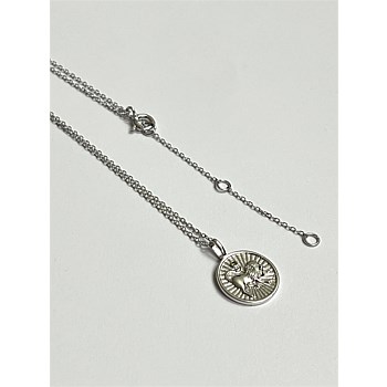 Sun Ray Lion Pendant - Silver